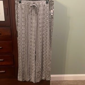 Rafaela Wide Leg Pant with Elastic Tie Waist Pockets Light Weight Fabric